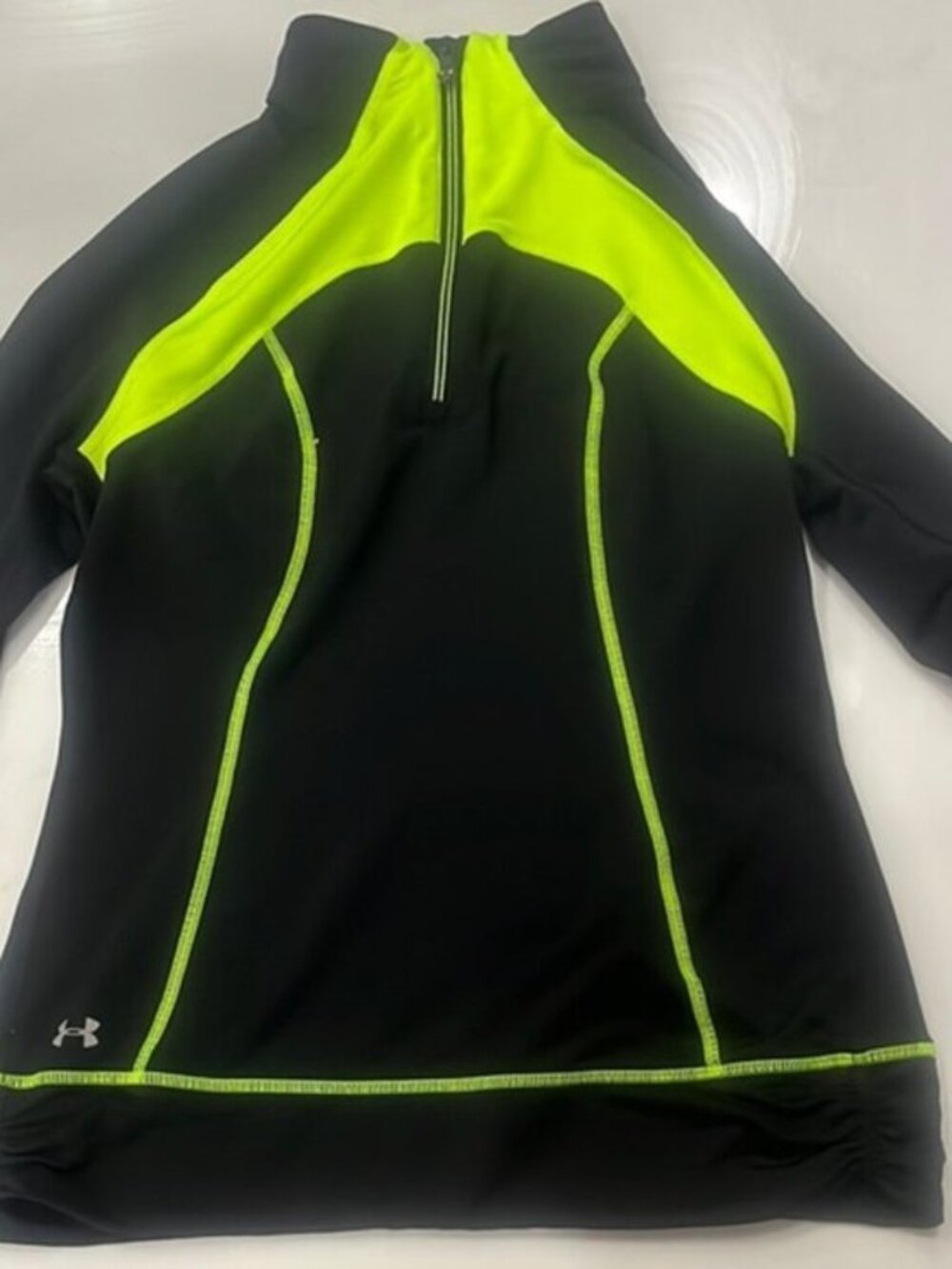 Under Armour Black and Neon Yellow Quarter-Zip Medium
